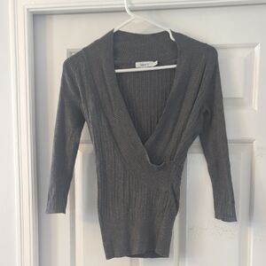 Ricki's Deep Gray V-Neck Sweater